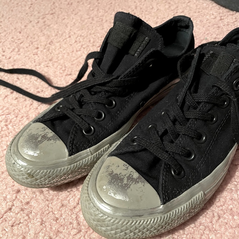 Black & Metallic Converse